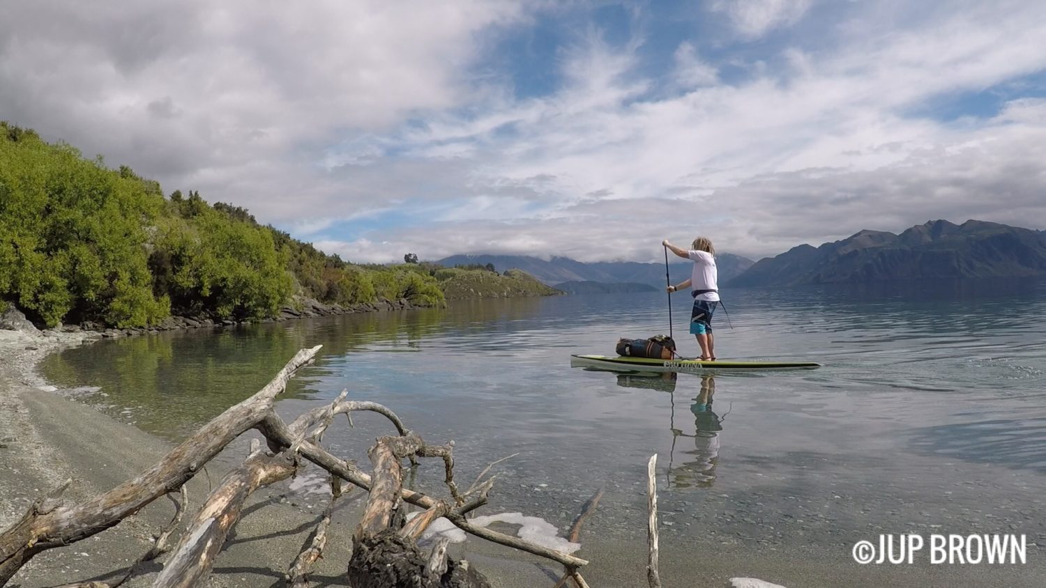 Paddleboarding around Lake Wanaka New Zealand